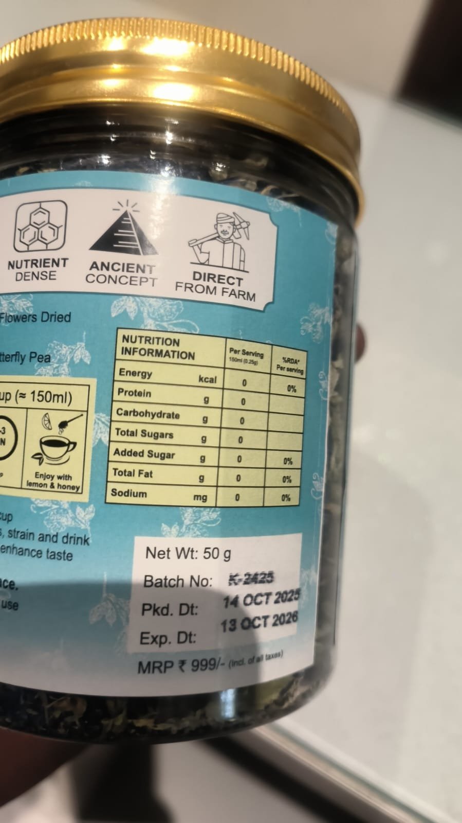 Aujla Naturo Butterfly Pea Flowers (Blue Tea) – 100% Organic Aparajita - Image 3